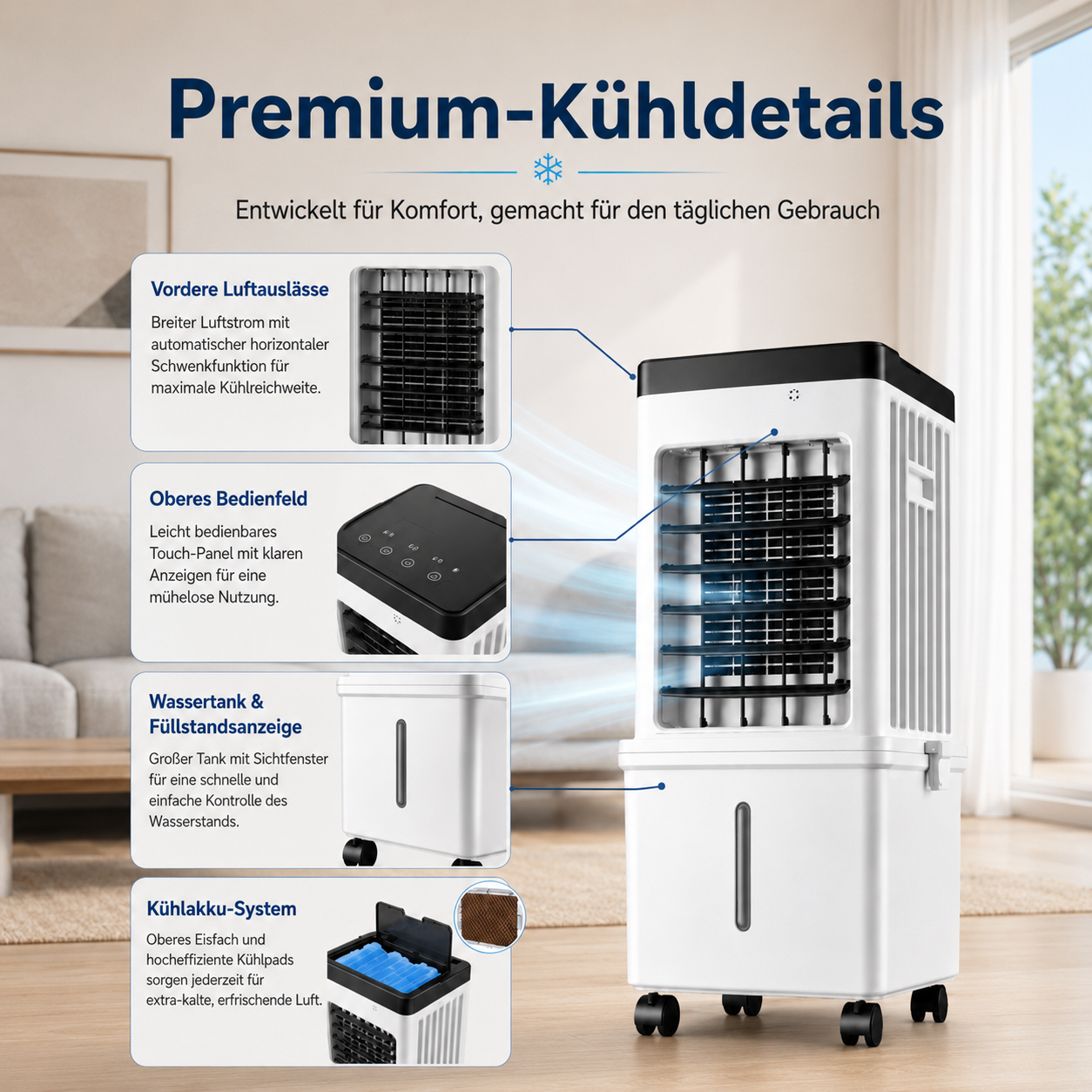 ArcticCool Pro | Mobiles Klimagerät mit Eiskühlung